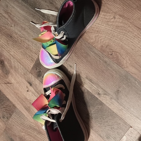 Jojo siwa blue jean rainbow colors bow ankle top shoes - Picture 5 of 5